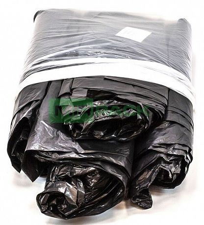 Мешки для мусора 120 литров, 30 мкм, в пачках 200 шт. черные - 2х слойные, до 25 кг - Вид 4