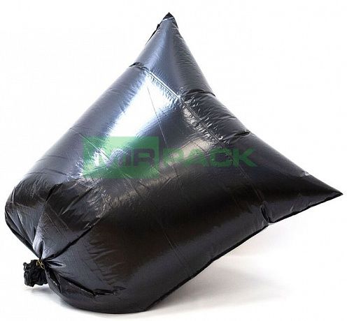 Мешки для мусора с завязками 180 литров, 85x110 см, 10 штук, ПВД+ПНД 3-х слойные черные 35 мкм для тяжелых и острых отходов прямое дно + ленты для затягивания - Вид 4